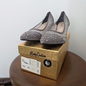 Lady Couture Gray Studded Women's Shoes NWT